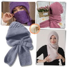 Load image into Gallery viewer, Gorro y bufanda de punto 2 en 1, con protección auditiva y material cortaviento
- Ozerty