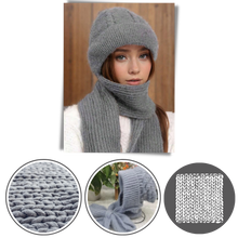 Cargar imagen en el visor de la galería, Gorro y bufanda de punto 2 en 1, con protección auditiva y material cortaviento

 - Ozerty
