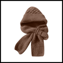 Cargar imagen en el visor de la galería, Gorro y bufanda de punto 2 en 1, con protección auditiva y material cortaviento

 - Ozerty
